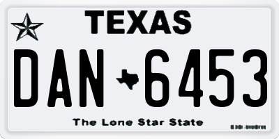 TX license plate DAN6453