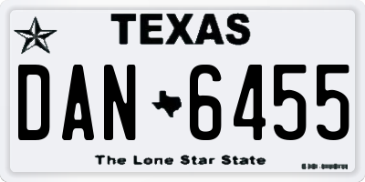 TX license plate DAN6455