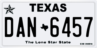 TX license plate DAN6457