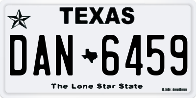 TX license plate DAN6459