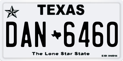 TX license plate DAN6460