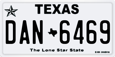 TX license plate DAN6469