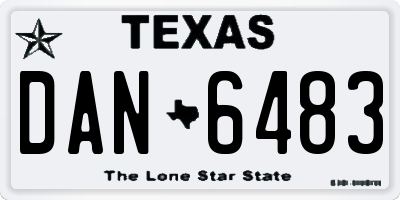TX license plate DAN6483