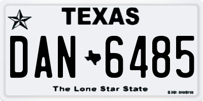 TX license plate DAN6485