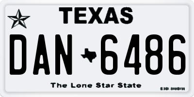 TX license plate DAN6486