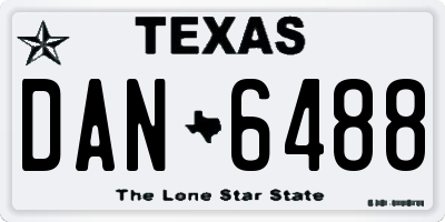 TX license plate DAN6488
