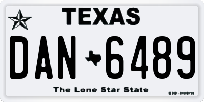 TX license plate DAN6489