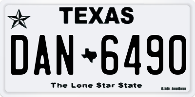 TX license plate DAN6490