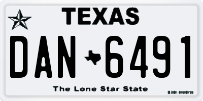 TX license plate DAN6491