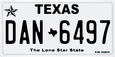 TX license plate DAN6497
