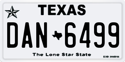 TX license plate DAN6499