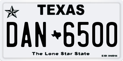TX license plate DAN6500