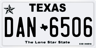 TX license plate DAN6506