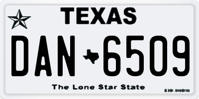 TX license plate DAN6509