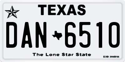 TX license plate DAN6510