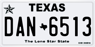 TX license plate DAN6513