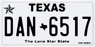TX license plate DAN6517