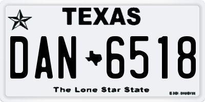 TX license plate DAN6518