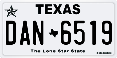 TX license plate DAN6519