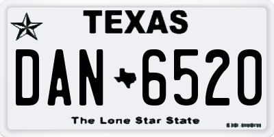 TX license plate DAN6520