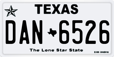 TX license plate DAN6526