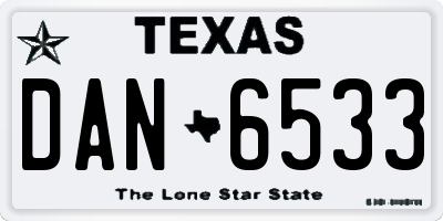 TX license plate DAN6533