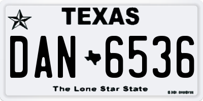 TX license plate DAN6536