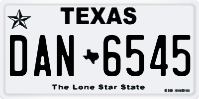 TX license plate DAN6545