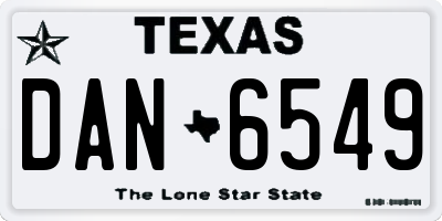 TX license plate DAN6549