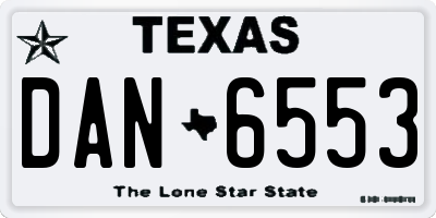 TX license plate DAN6553