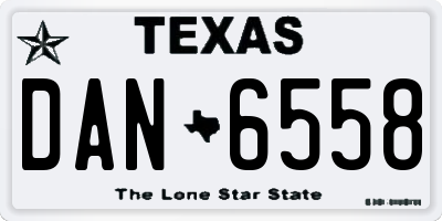 TX license plate DAN6558