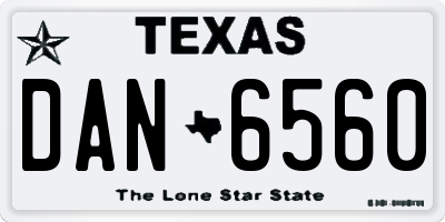 TX license plate DAN6560
