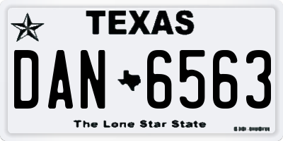 TX license plate DAN6563