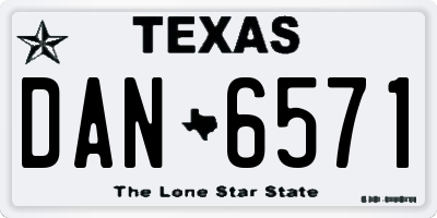 TX license plate DAN6571