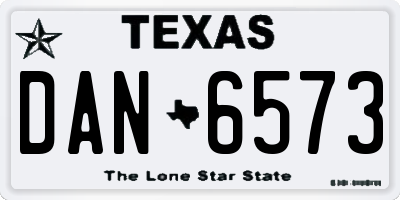 TX license plate DAN6573