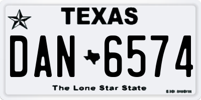 TX license plate DAN6574