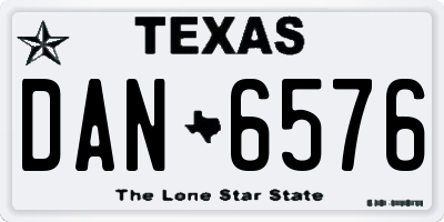 TX license plate DAN6576