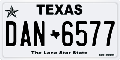 TX license plate DAN6577
