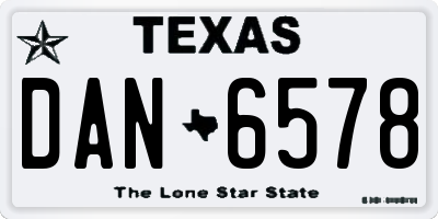 TX license plate DAN6578