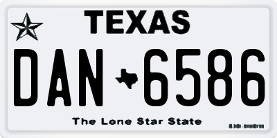 TX license plate DAN6586