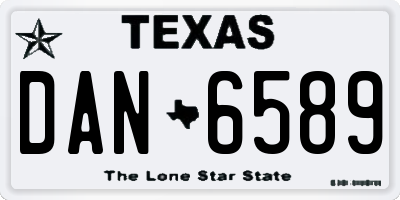 TX license plate DAN6589