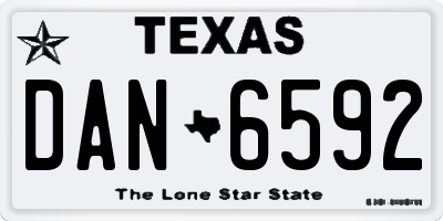 TX license plate DAN6592