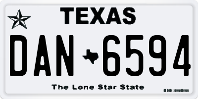 TX license plate DAN6594