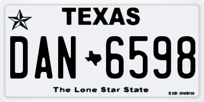 TX license plate DAN6598