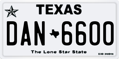 TX license plate DAN6600