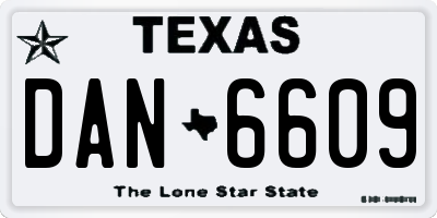 TX license plate DAN6609