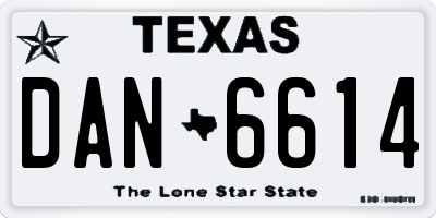 TX license plate DAN6614