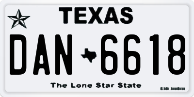 TX license plate DAN6618