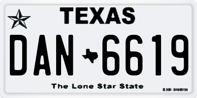 TX license plate DAN6619