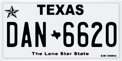 TX license plate DAN6620